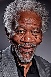 Caricature de Morgan Freeman