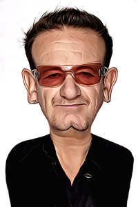 Caricature de  Bono