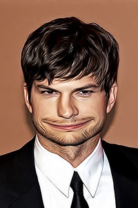 Caricature de Ashton Kutcher