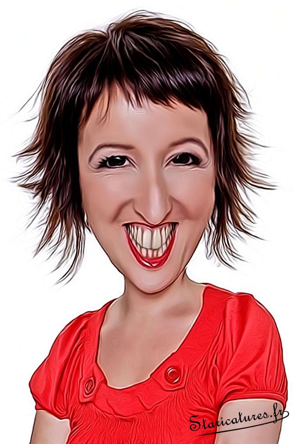 Caricature de Anne Roumanoff