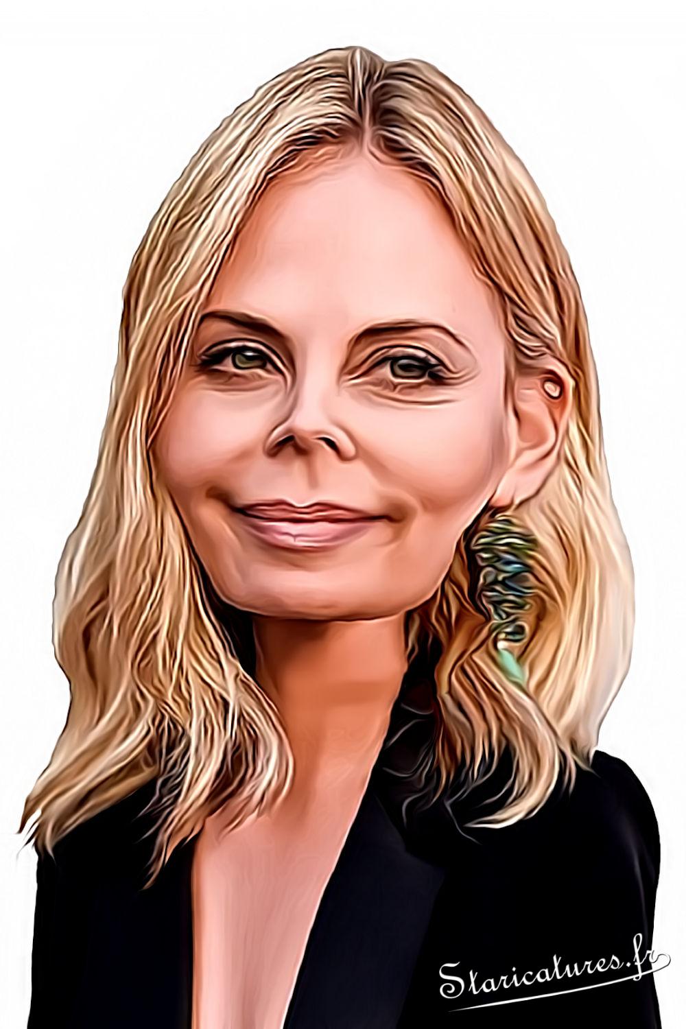 Caricature de Charlize Theron