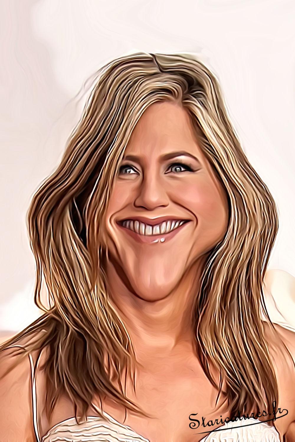 Caricature de Jennifer Aniston