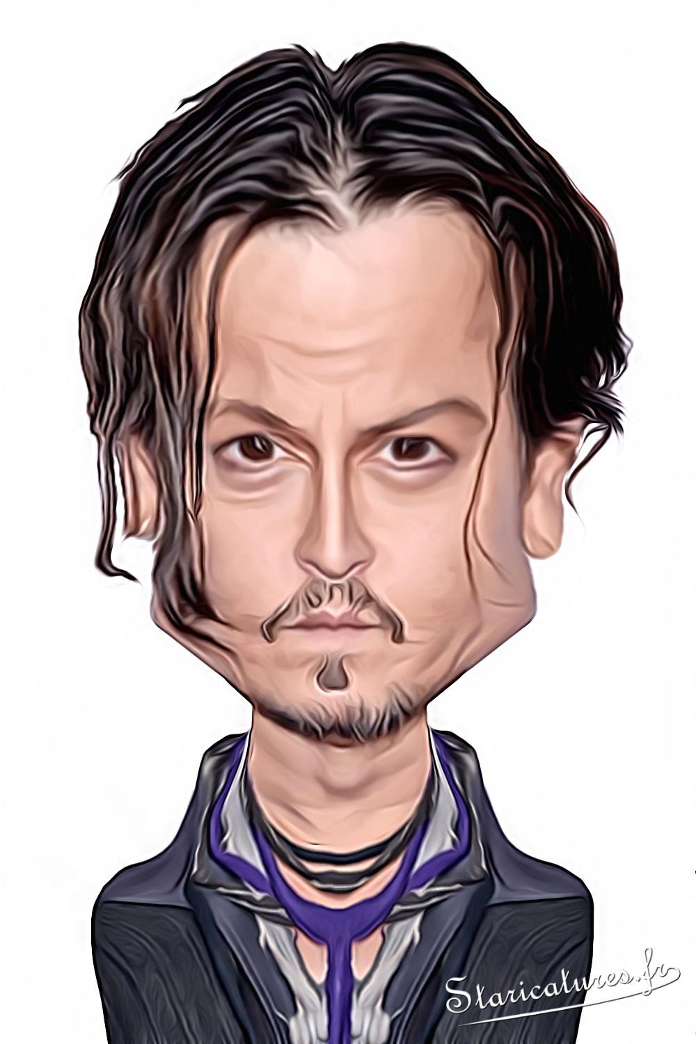 Caricature de Johnny Depp