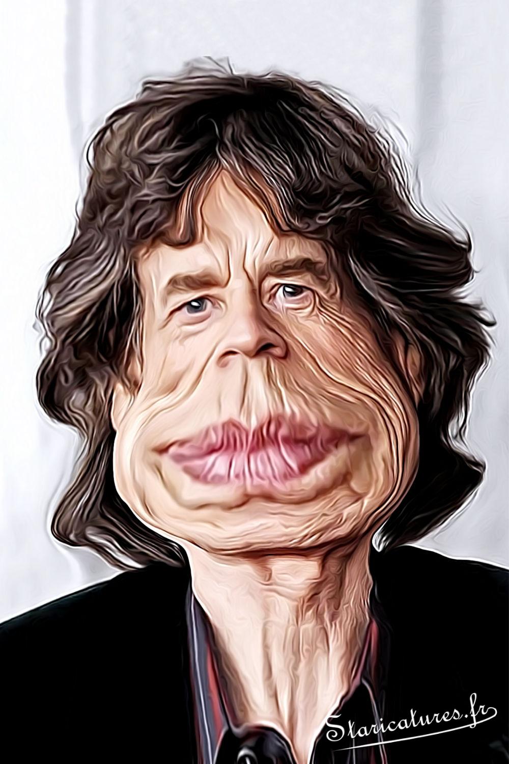 Caricature de Mick Jagger