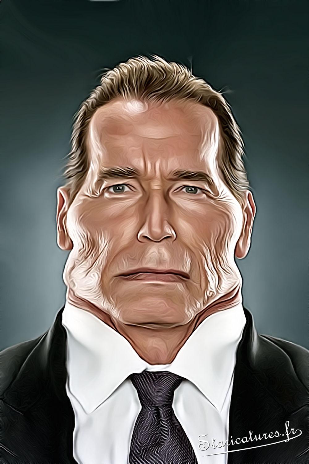 Caricature de Arnold Schwarzenegger