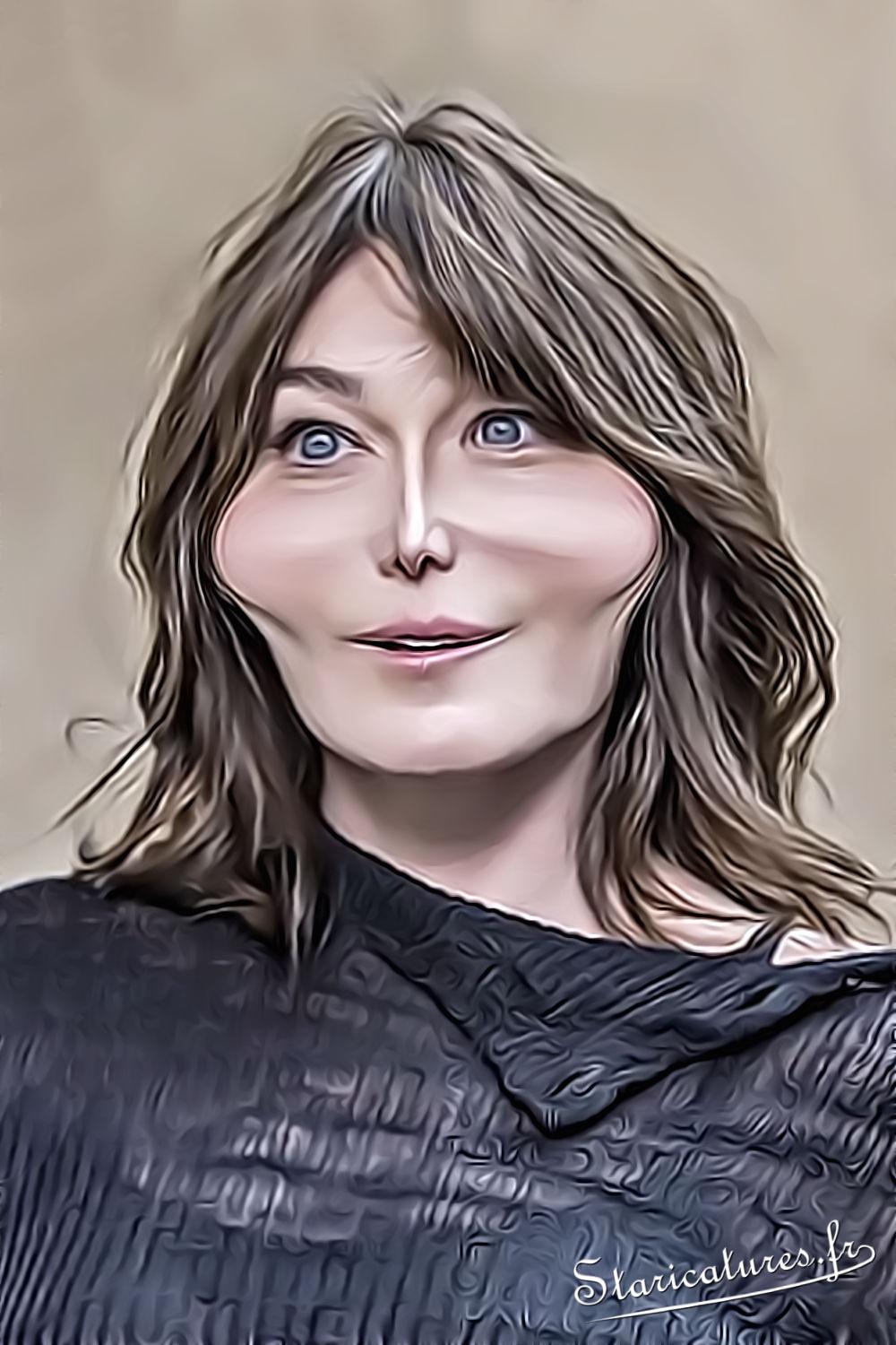 Caricature de Carla Bruni