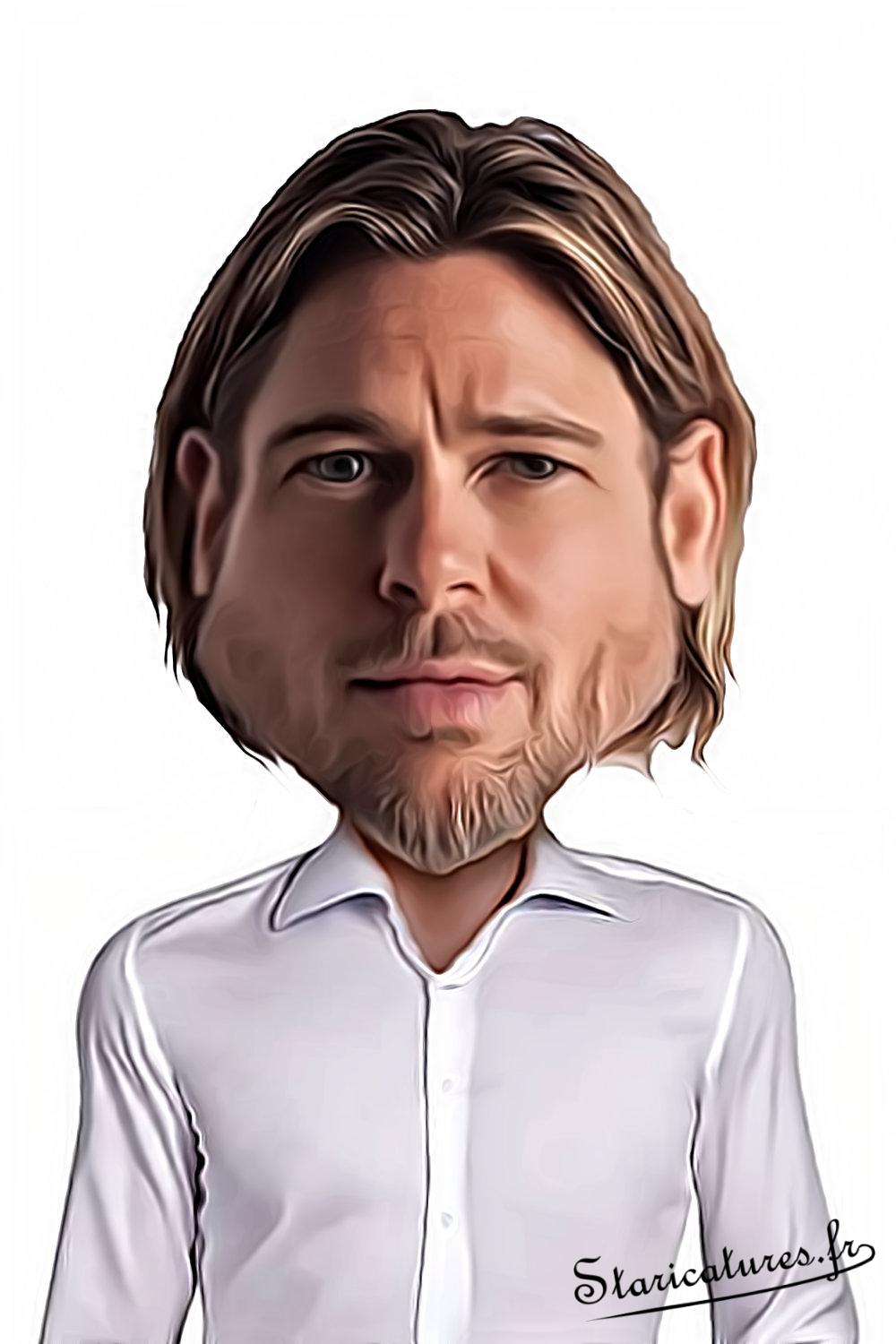 Caricature de Brad Pitt