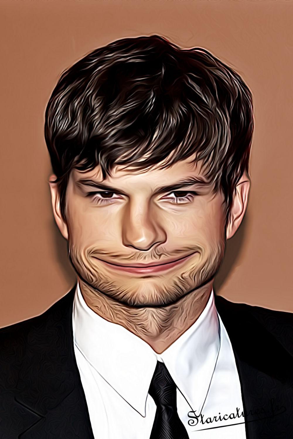 Caricature de Ashton Kutcher