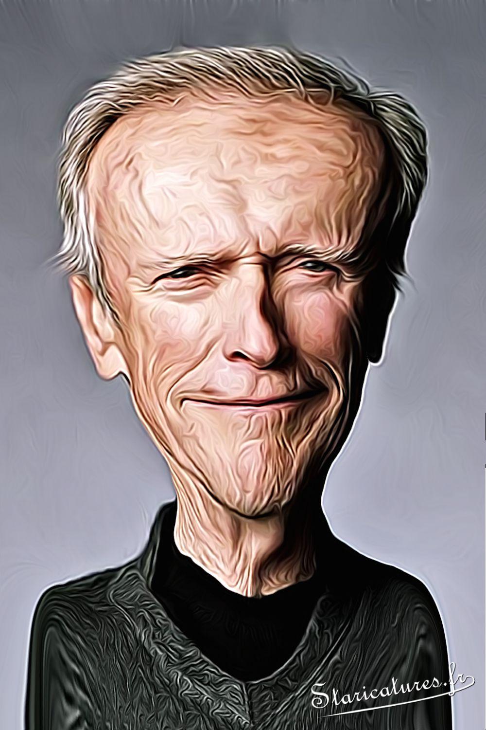 Caricature de Clint Eastwood