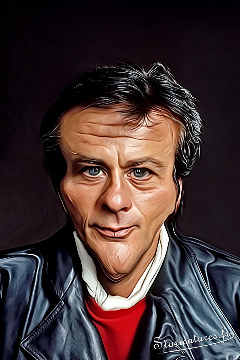 Caricature de Alain Delon