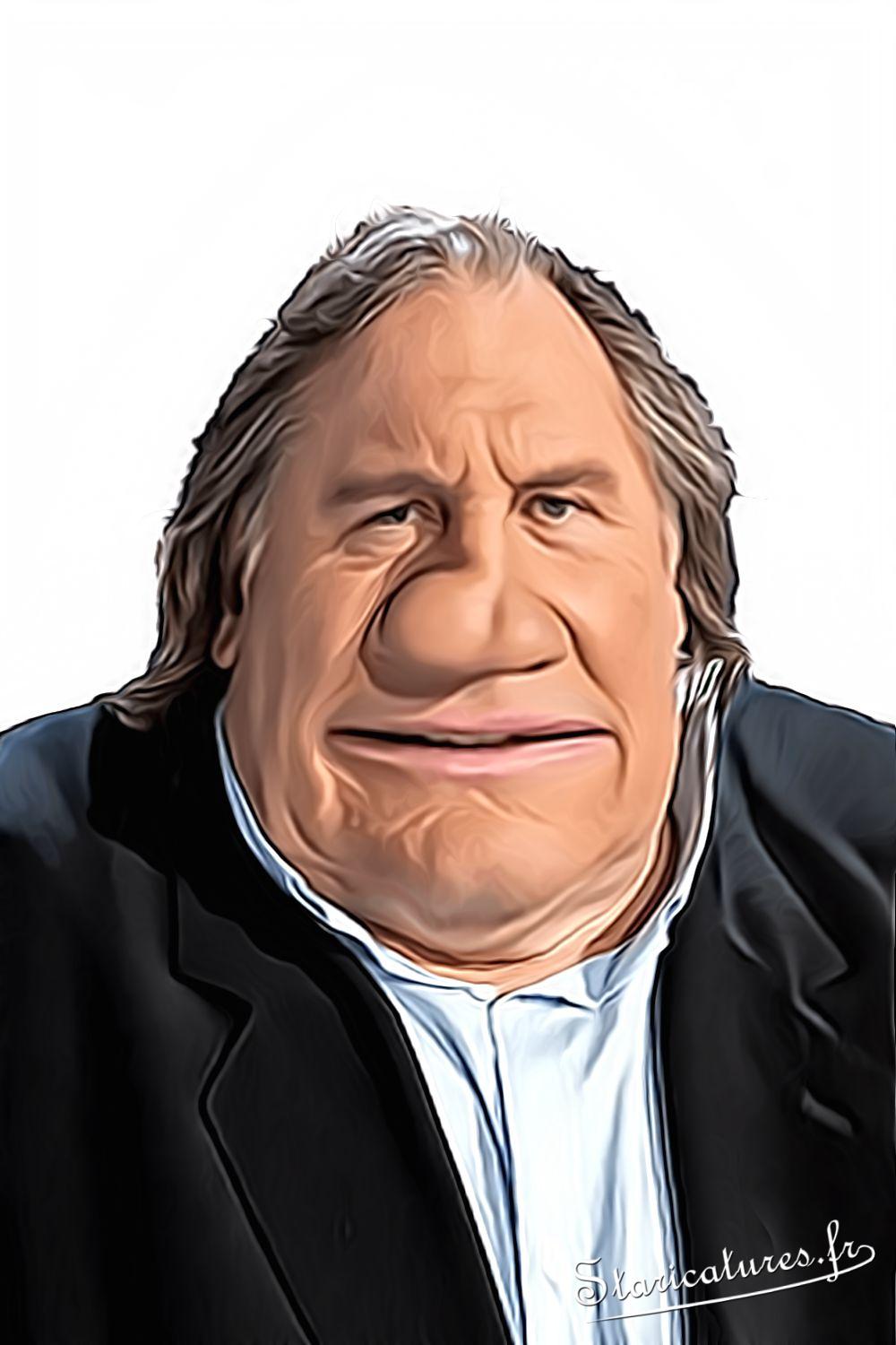 Caricature de Gérard Depardieu